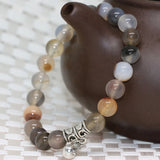 8mm Carnelian Agat Round Beads Bracelet for Women 7.5inch B2014