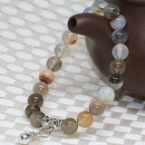 8mm Carnelian Agat Round Beads Bracelet for Women 7.5inch B2014
