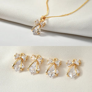 High-Grade Bow Zircon Earrings Necklaces Pendants