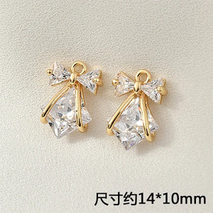 High-Grade Bow Zircon Earrings Necklaces Pendants