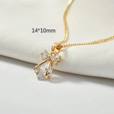 High-Grade Bow Zircon Earrings Necklaces Pendants