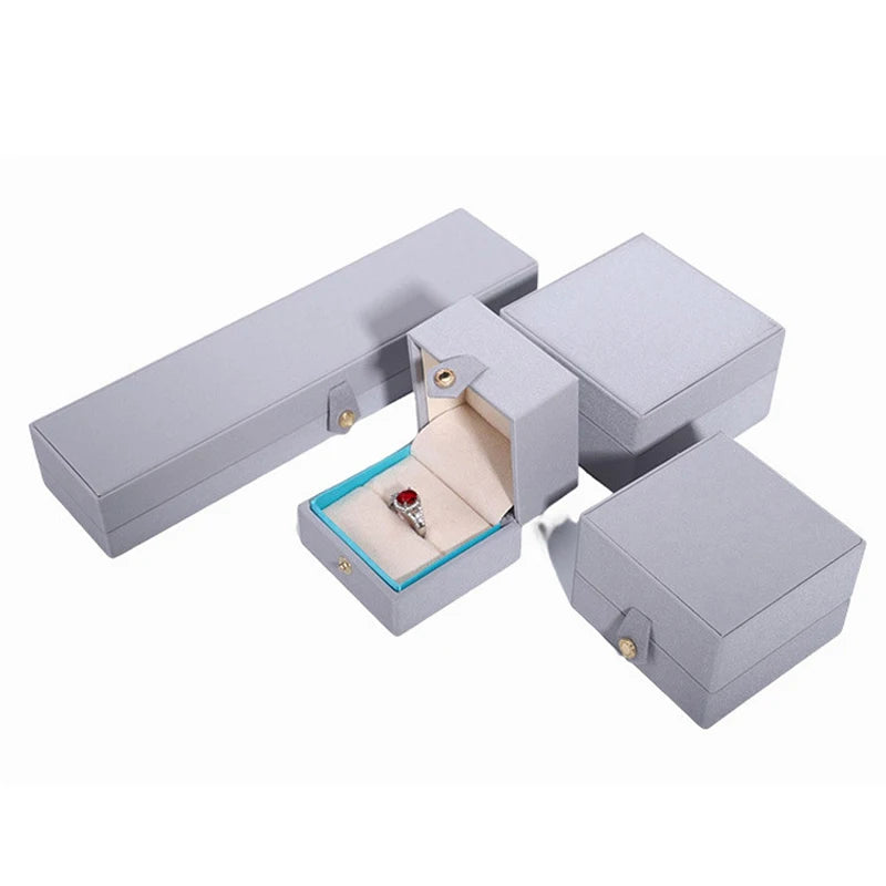 High-Grade Button Jewelry Ornaments Packaging Pu Leather