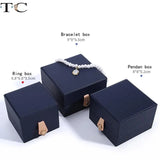High-Grade Button Jewelry Ornaments Packaging Pu Leather