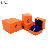 High-Grade Button Jewelry Ornaments Packaging Pu Leather