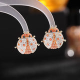 High-Grade Zircon Ladybug Lucky Earrings for Women