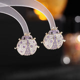 High-Grade Zircon Ladybug Lucky Earrings for Women