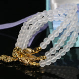 Multilayer Beaded Strand Bracelets Frosted Matte Crystal 6mm Round Beads