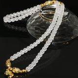Multilayer Beaded Strand Bracelets Frosted Matte Crystal 6mm Round Beads