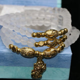 Multilayer Beaded Strand Bracelets Frosted Matte Crystal 6mm Round Beads