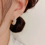Zircon Pearl Small Ear Buckle Fashion Sweet Earrings