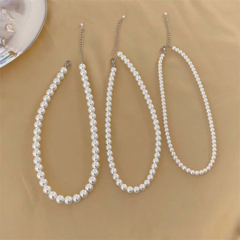 South Shell Pearl Bead Clavicular Chain Necklace