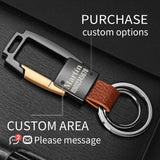 High-Grade Leather Keychain Alloy Personalized Lettering Business Men