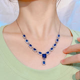 Geometry Pendant Necklace with Cubic Zirconia Charm