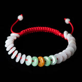 Hand Woven Natural A-cargo Jadeite Safety Clasp Rope Ice Jade Bracelet