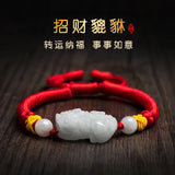 Hand Woven Natural A-goods Beads Jade Hand Rope Bracelet