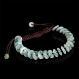 Hand Woven Natural Emerald Safety Clasp Rope Ice Jade Men's Bracelet Women's
