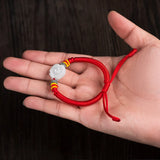 Hand Woven Natural Jade Beads Bracelet Women's Red Hand Jewelry