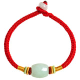 Hand Woven Octagonal Peace Knot Jade Bracelet Red Knitting Hand Rope Jewelry