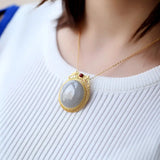 High-Grade Jade Sterling Silver Pendant Hetian Gray Lucky Smoke Purple Gray
