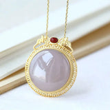 High-Grade Jade Sterling Silver Pendant Hetian Gray Lucky Smoke Purple Gray