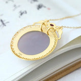High-Grade Jade Sterling Silver Pendant Hetian Gray Lucky Smoke Purple Gray