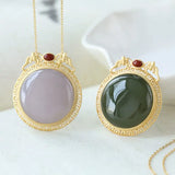 High-Grade Jade Sterling Silver Pendant Hetian Gray Lucky Smoke Purple Gray
