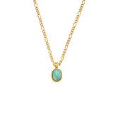 Amazonite Stone Necklace Stainless Steel Chain