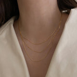 14k Plated Thin Chain Chocker Necklace Women Gift Christmas