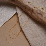 14k Plated Thin Chain Chocker Necklace Women Gift Christmas