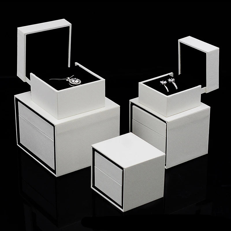 Leather-Filled Paper Jewelry Packaging Box