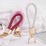 Luxury Rotating Horseshoe Buckle Hand Woven Leather Car Key