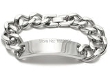 Mens Stainless Steel Chain ID Bracelet 15mm 8.66''