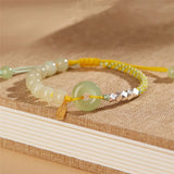Hetian Jade Beads Bracelet Blessing Pendant Adjustable Women Jewelry