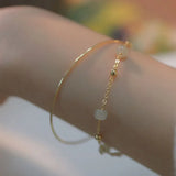 Natural Hetian Jade Bracelet Double-layered Romantic Women Jewelry