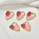 High-Grade Oil Painting Style Foil Heart DIY Earrings Pendant