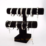Rotatable T-bar Hair Band Watch Bracelet Display Stand Holder