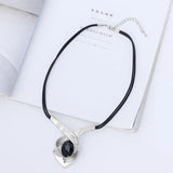 Crystal Water Drop Pendant Necklace Sweater Chain