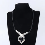Crystal Water Drop Pendant Necklace Sweater Chain