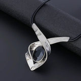 Crystal Water Drop Pendant Necklace Sweater Chain
