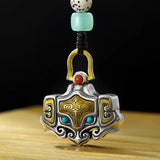 High Taotie Pattern Bell Pendant Key Chain Pendant Bag Small Pendant for Men