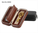 Personalized Brown PU Leather Bracelet Watch Storage Travel Case
