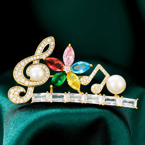 Zircon Symbol Corsage Crystal Brooch for Women Coat