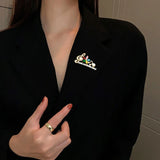 Zircon Symbol Corsage Crystal Brooch for Women Coat