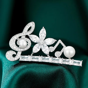 Zircon Symbol Corsage Crystal Brooch for Women Coat