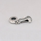 High Heel Dangle 925 Sterling Silver Clear Pave cz Charm
