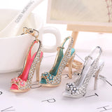 High Heel Shoe Keychain Rhinestone Crystal Purse Car Key Chain