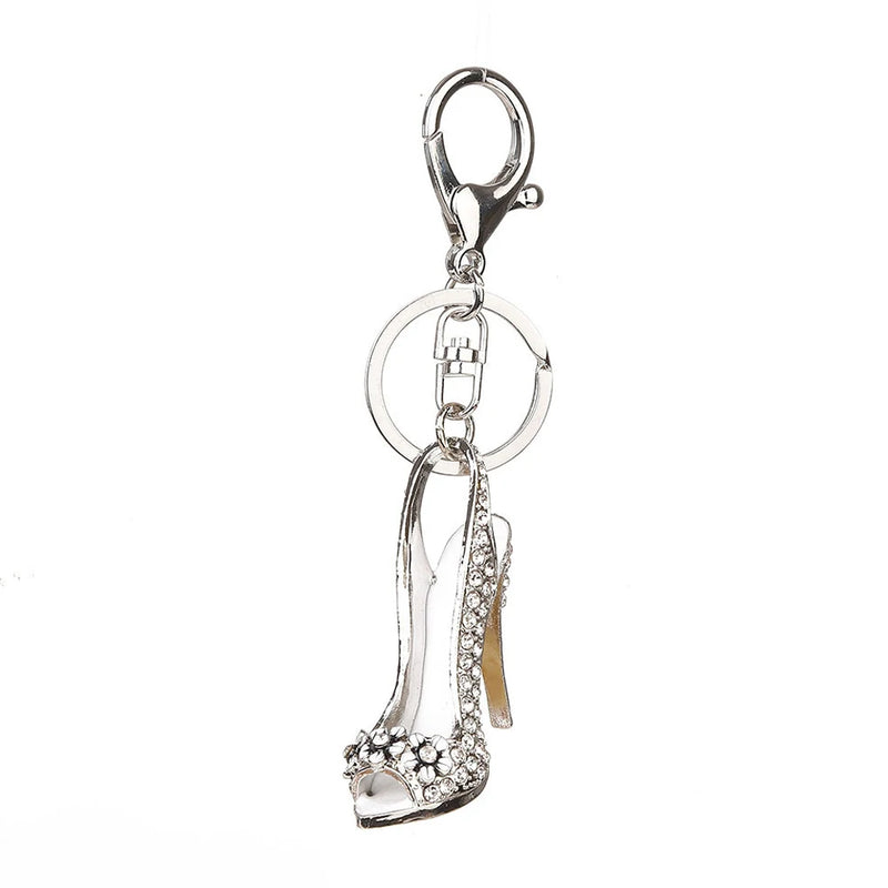 High Heel Shoe Keychain Rhinestone Crystal Purse Car Key Chain