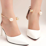 Champagne Pearl Heel Detachable Laces for Women's Shoes