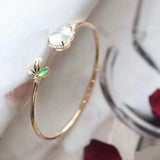 Ice Chalcedony Gourd Yang Leaf Bracelet Green Inlaid Transfer Female
