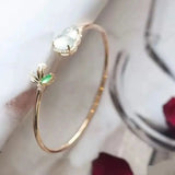 Ice Chalcedony Gourd Yang Leaf Bracelet Green Inlaid Transfer Female